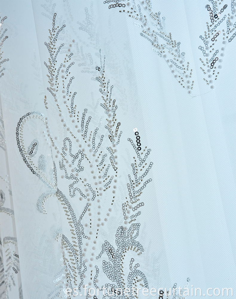 Sequin Embroidery Lace Curtain